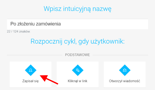 Obsługa posprzedażowa - marketing automation - wyb&oacute;r wyzwalacza