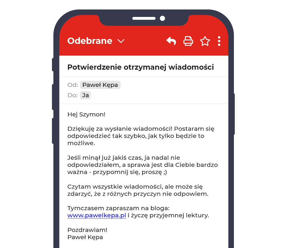 Przykład autorespondera