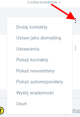 Operacje, kt&oacute;re można wykonać na liście mailingowej