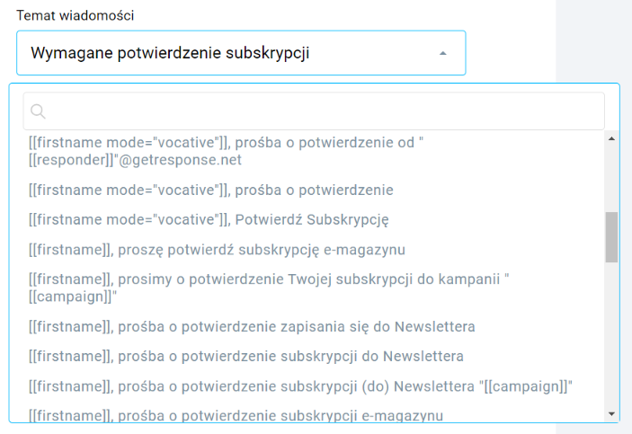 Przykłady temat&oacute;w wiadomości potwierdzającej zapis na listę double opt in