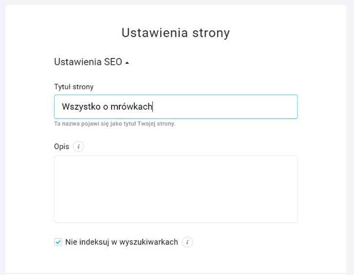Ustawienia SEO pod landing page
