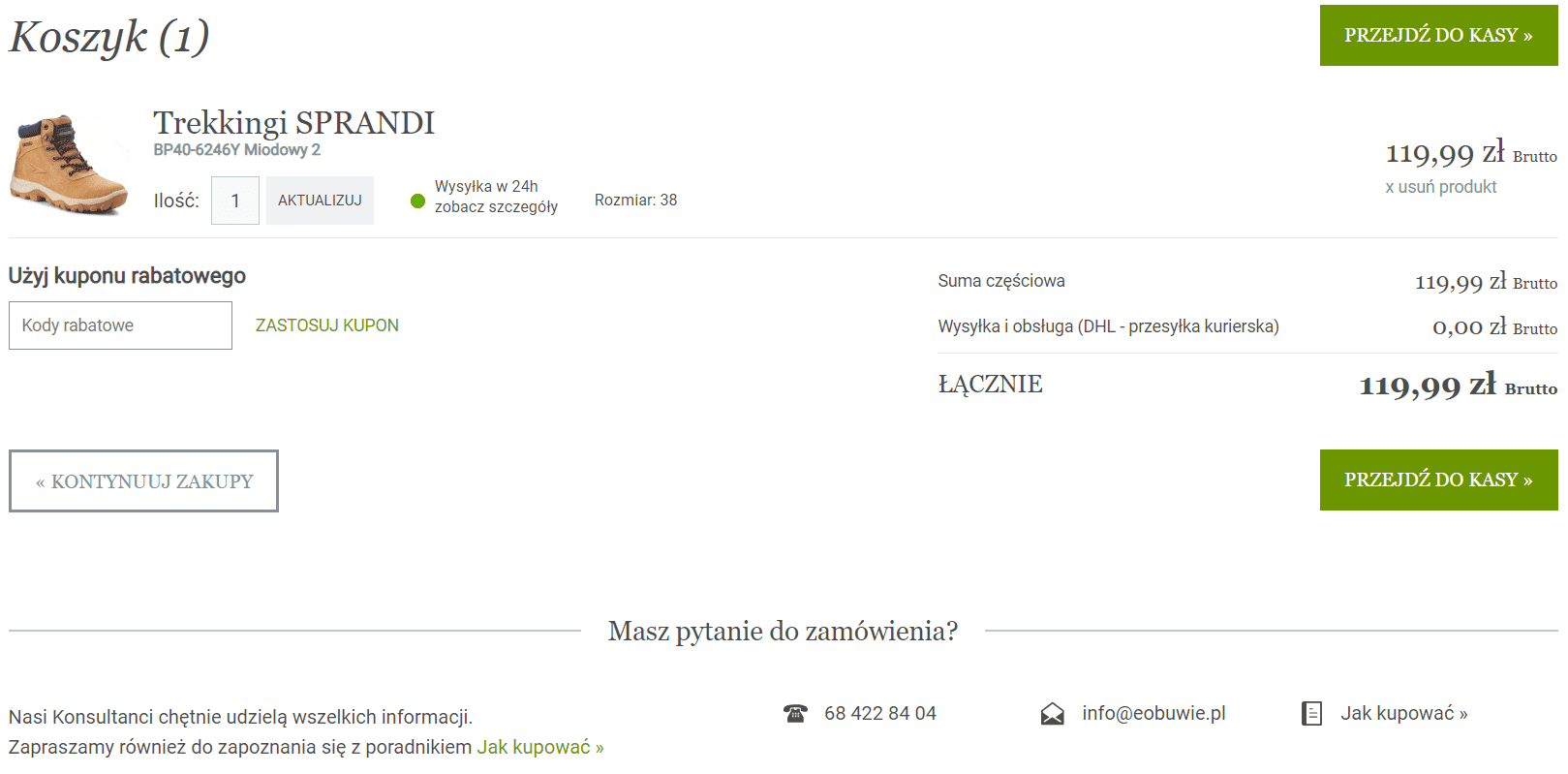 Czytelny koszyk w sklepie internetowym