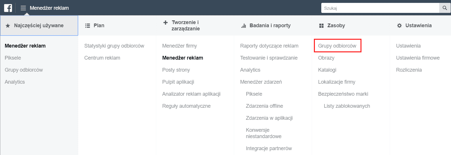 Grupy odbiorc&oacute;w reklamy na FB