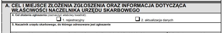 Zgłoszenie VAT-R - formularz - krok 1