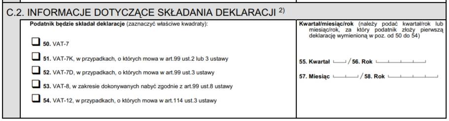 Zgłoszenie VAT-R - formularz - krok 4