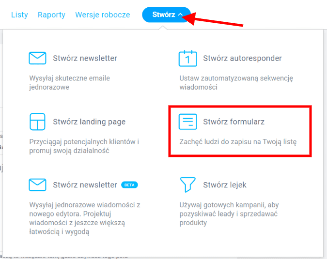 Narzędzia newslettera Getresponse
