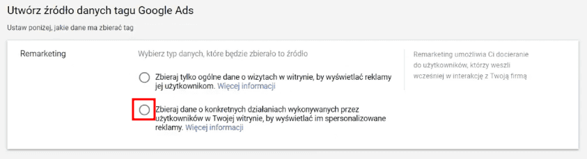 Co ma zbierać kod remarketingowy Google