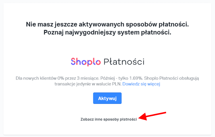Sposoby płatności w sklepie Shoplo