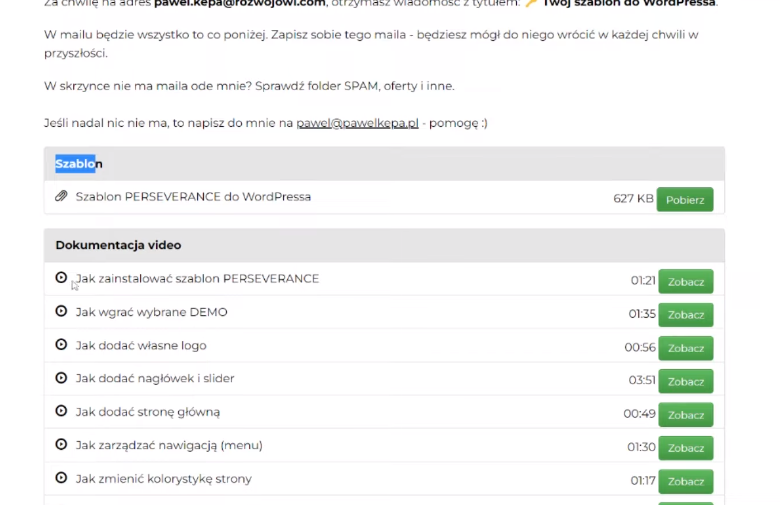 Instalacja szablonu do WordPressa - krok 3