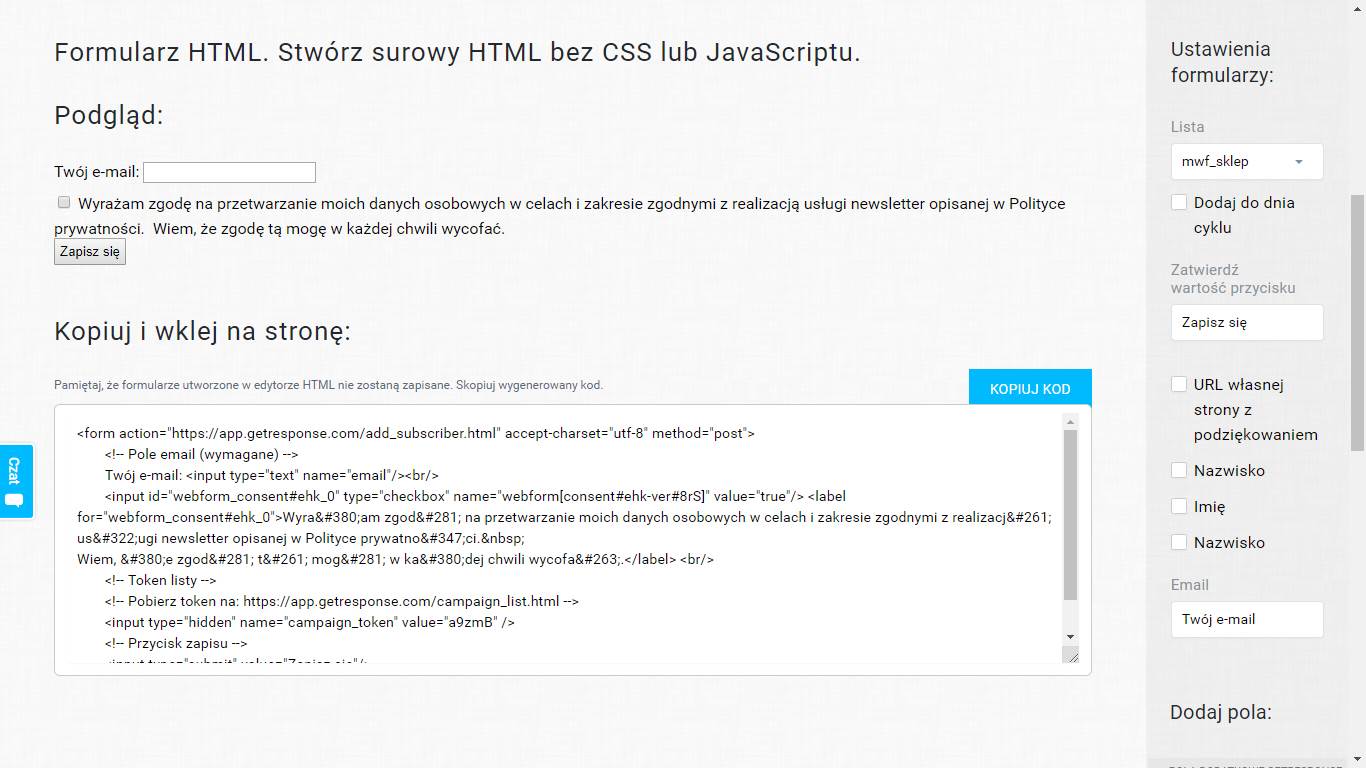 Jak stworzyć formularz zapisu na newsletter