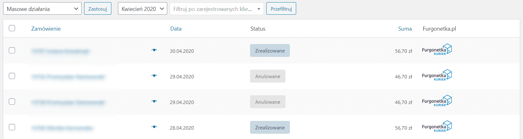 Zam&oacute;wienia w 4 miesiącu działania sklepu internetowego