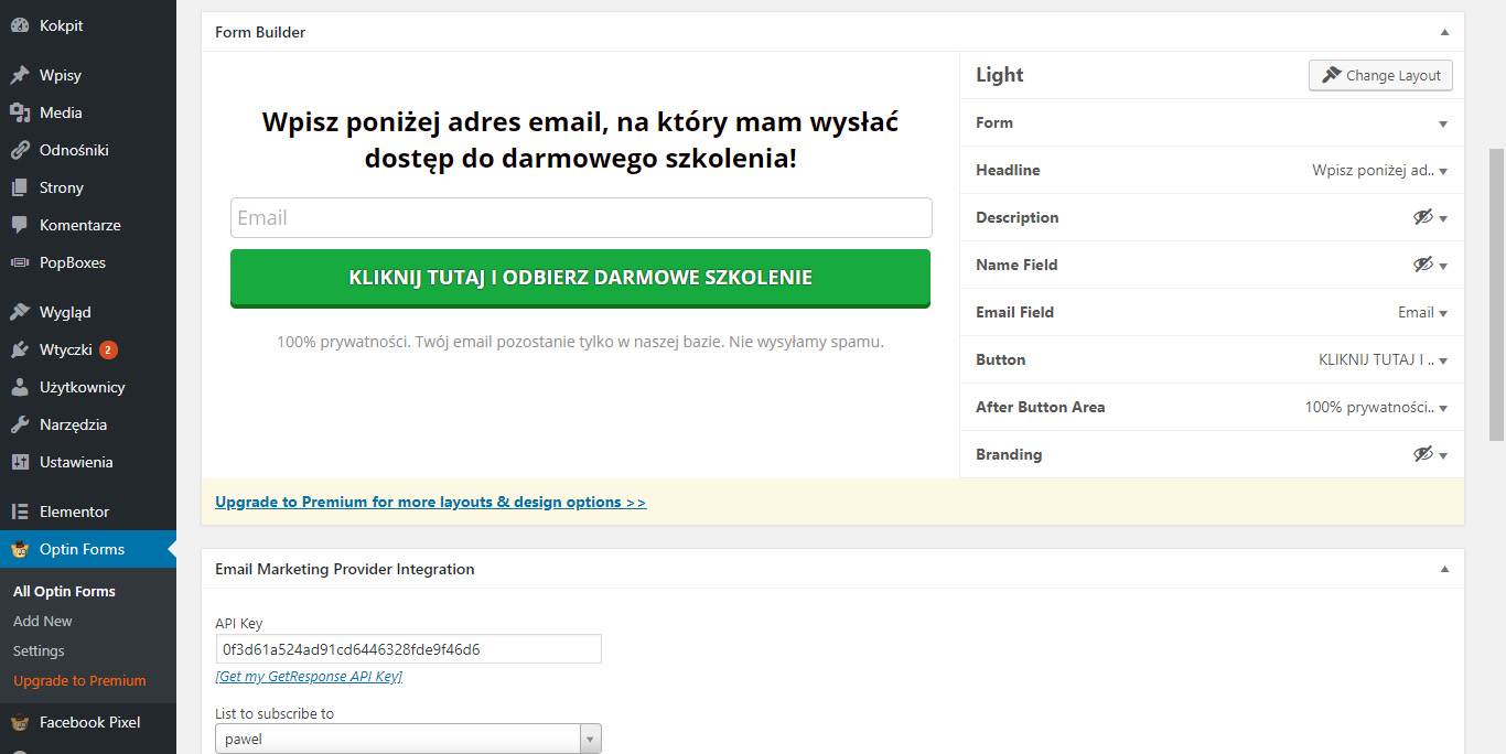 Formularz zapisu na newsletter