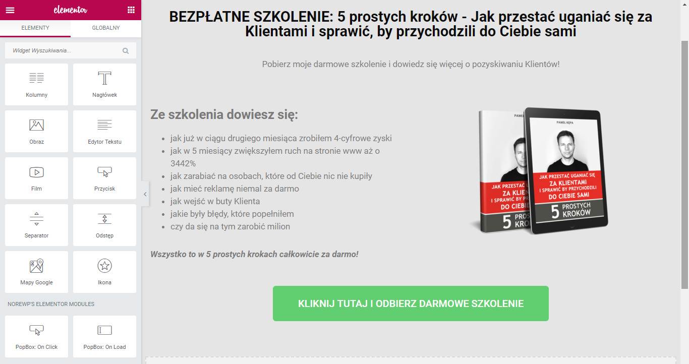 Gotowy darmowy landing page w WordPress-ie