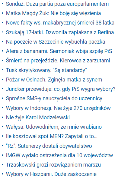 Przykłady nagł&oacute;wk&oacute;w