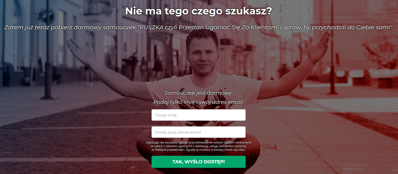 Zapis na newsletter przez wyszukiwarkę