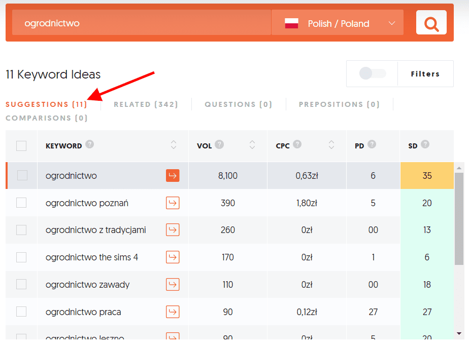 Szukanie sł&oacute;w kluczowych