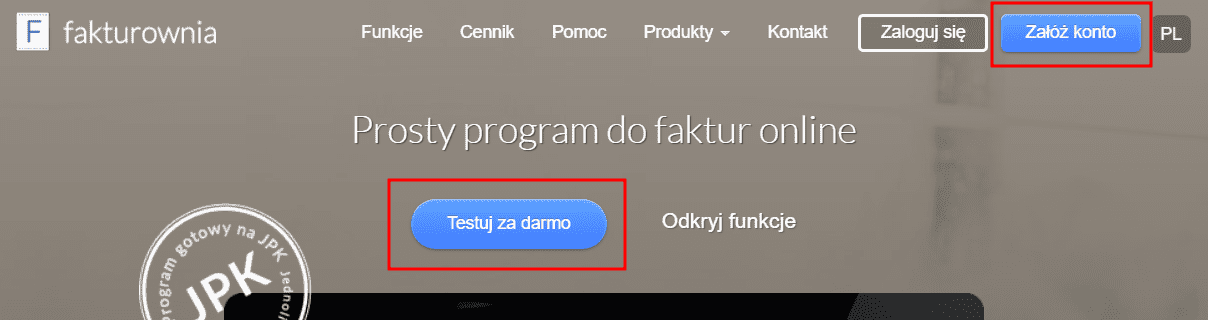 Program do wystawiania faktur - rejestracja