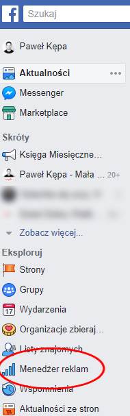 Menedżer reklam FB