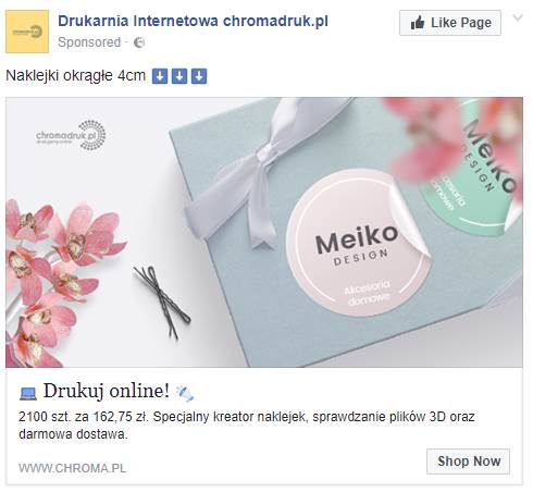 Remarketing na Facebooku - przykład