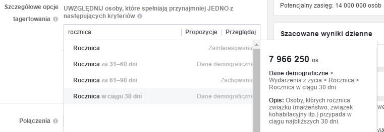 Targetowanie na Facebooku: zbliżająca się rocznica