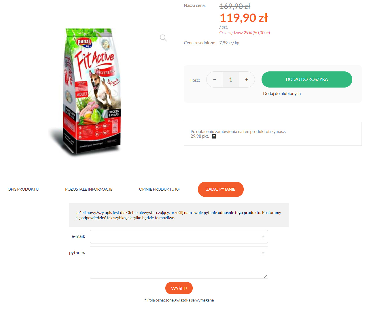 Przykład segmentacji - formularz zapytania o produkt w sklepie internetowym