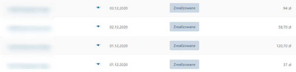 Lista zam&oacute;wień w sklepie - miesiąc 12 - grudzień 2020 - część 2