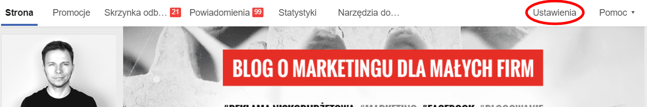 Ustawienia na fanpage