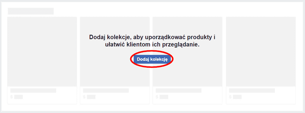 Sklep na Facebooku - kolekcje