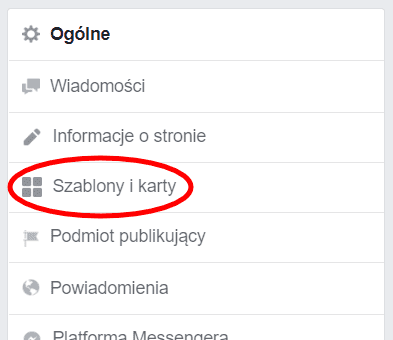 Szablony i karty na fanpage