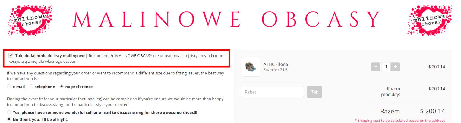 Lead magnet: sklep internetowy