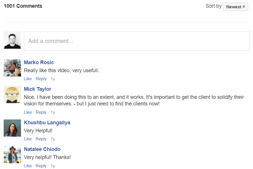 Social proof listy mailingowej - przykład 4 - komentarze