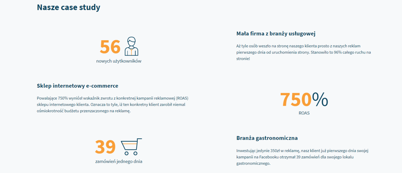 Social proof listy mailingowej - przykład 6 - case study