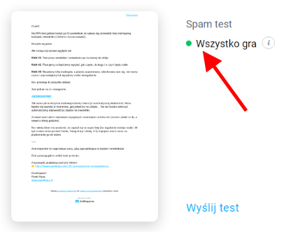 Spam Test w GetResponse