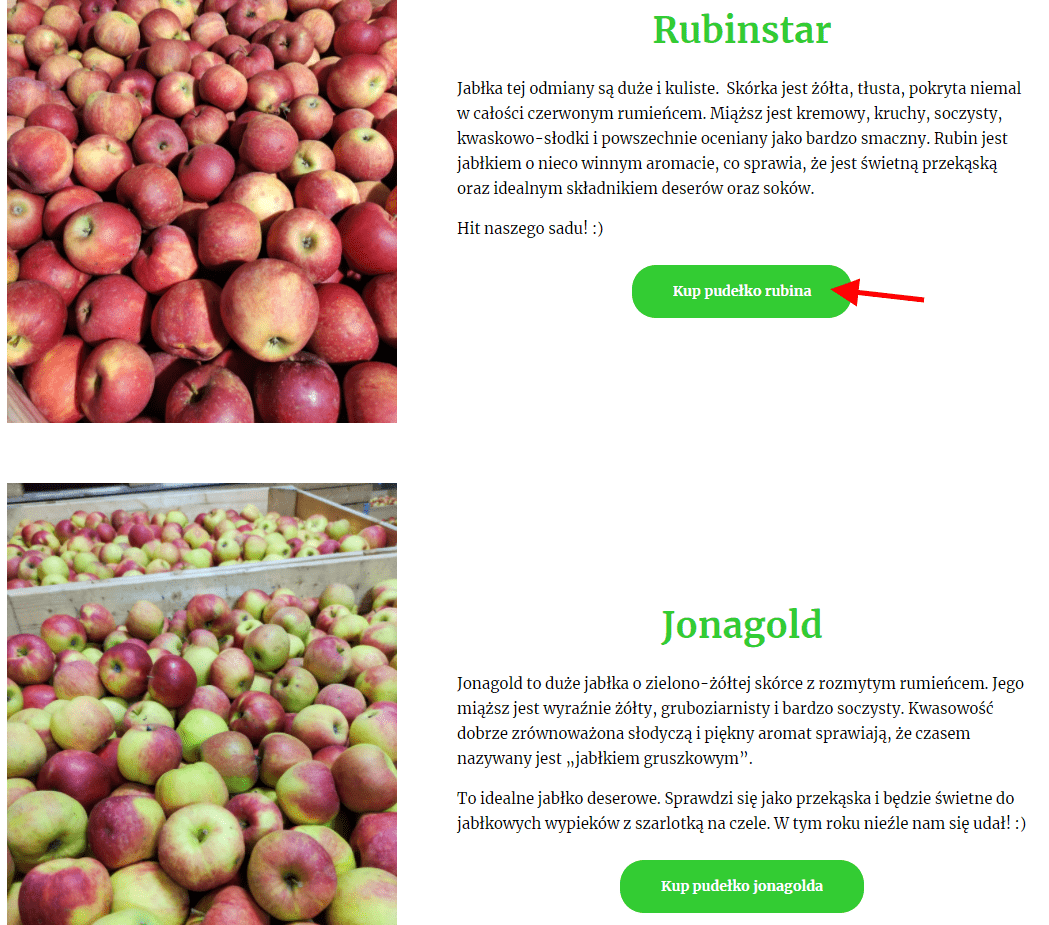 Sprzedaż jabłek online