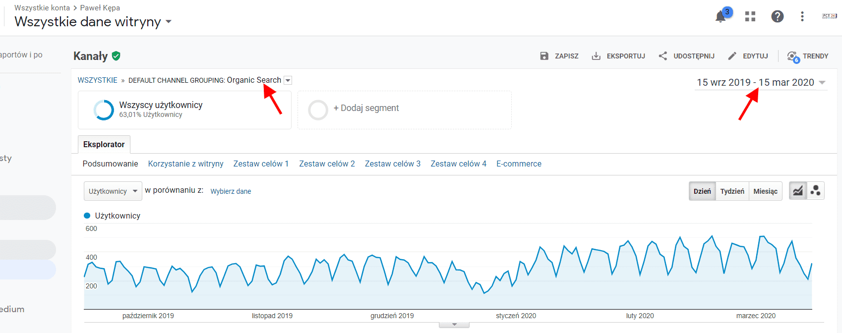 Statystyki SEO - 6 miesięcy