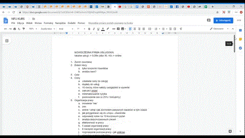 Nowoczesna Firma Usługowa - tematy