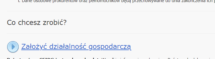 Założenie działalności gospodarczej przez internet - krok 2