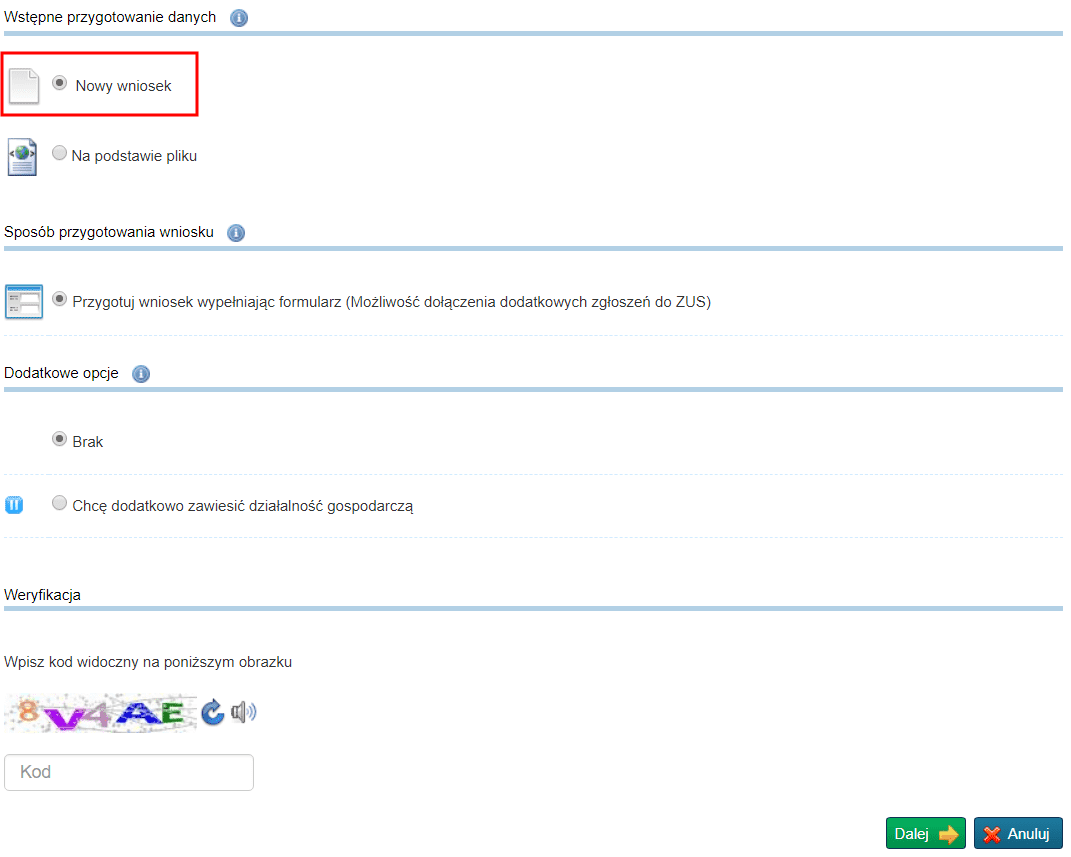 Założenie działalności gospodarczej przez internet - krok 3