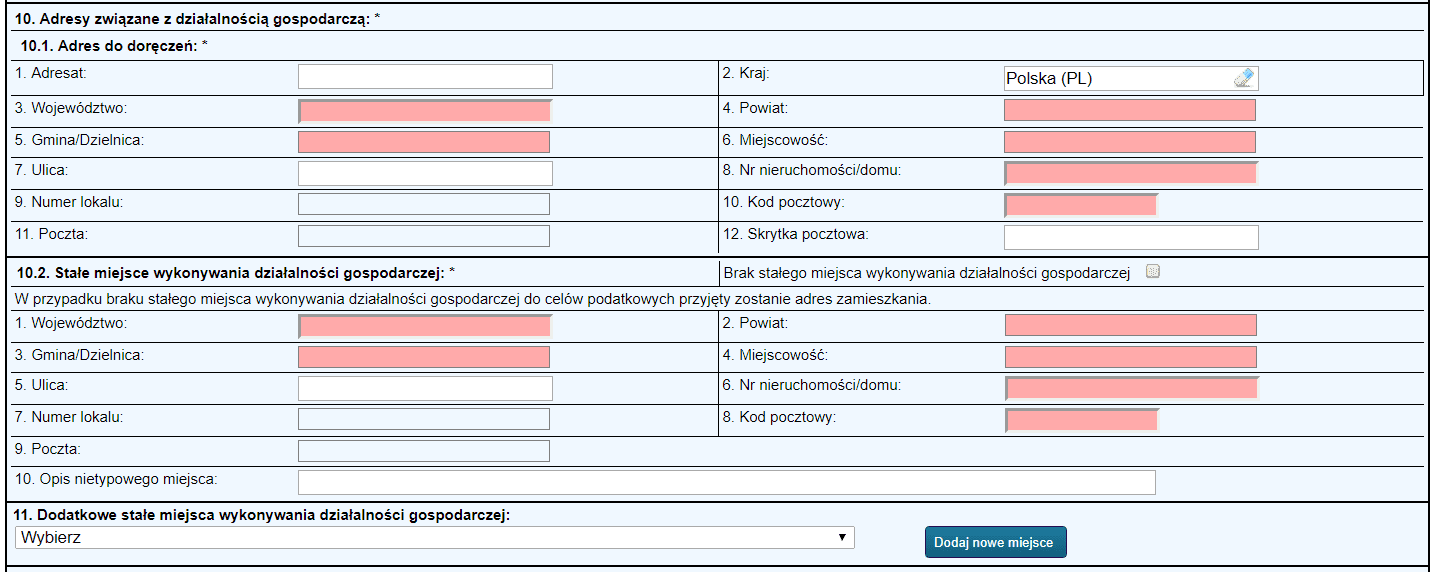 Jednoosobowa działalność gospodarcza - formularz - krok 8