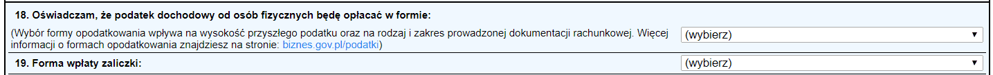 Jednoosobowa działalność gospodarcza - formularz - krok 11