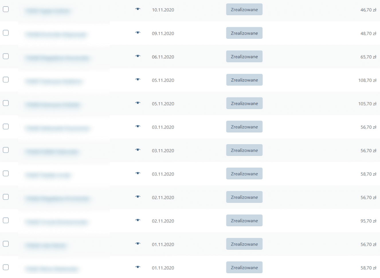 Zam&oacute;wienia sklepu internetowego - miesiąc 11 - listopad 2020 - 4
