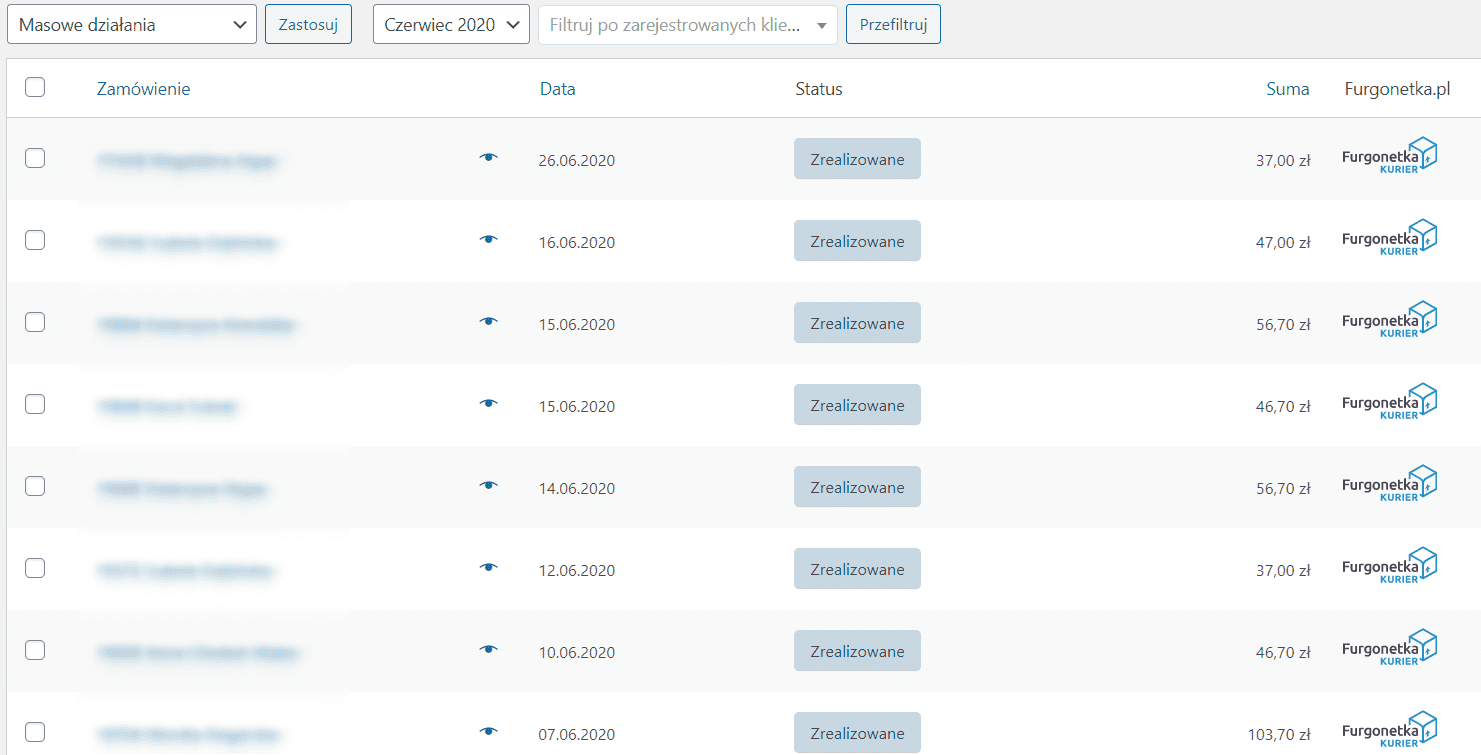 Zam&oacute;wienia w 6 miesiącu działania sklepu internetowego