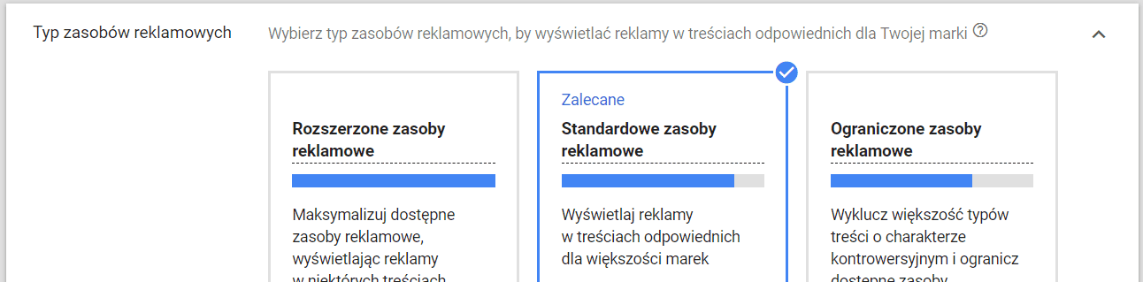 Zasoby reklamowe na YT